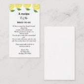 Carte D'accompagnement Demande de recette thème citron enterrement de vie (Devant / Derrière)