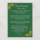 Carte D'accompagnement Demande de recette - Vert émeraude et or (Devant)