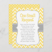 Carte D'accompagnement Demande de réservation Baby shower Chevron jaune e (Devant / Derrière)