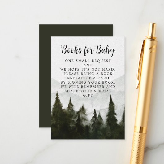 Carte D'accompagnement Demande de réservation Baby shower de forêt humide (Devant/Arrière en situation)