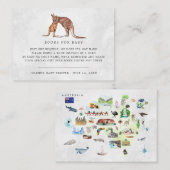 Carte D'accompagnement Demande de réservation | Baby shower Kangaroo aust (Devant / Derrière)