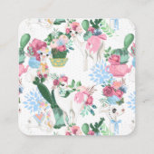 Carte D'accompagnement Demande de réservation | Baby shower Llama Floral (Dos)