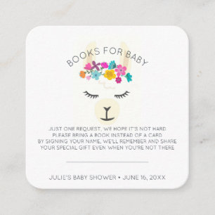 Carte D'accompagnement Demande de réservation Baby shower Llama Floral