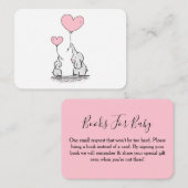 Carte D'accompagnement Demande de réservation Baby shower rose, éléphant  (Devant / Derrière)