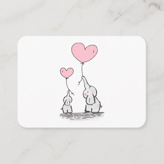 Carte D'accompagnement Demande de réservation Baby shower rose, éléphant  (Devant)