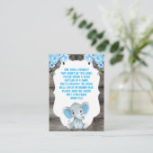 Carte D'accompagnement Demande de réservation Boy Elephants Douche Bleu B (Debout devant)