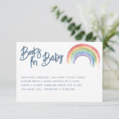 Carte D'accompagnement Demande de réservation de Baby shower Arc-en-ciel (Debout devant)