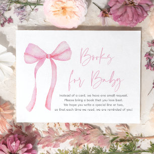 Carte D'accompagnement Demande de réservation de Baby shower de Bow rose