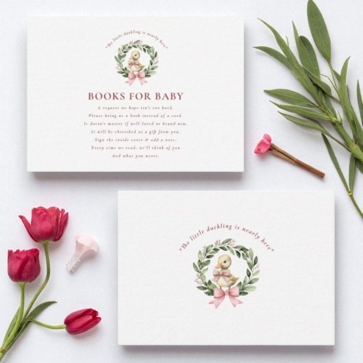 Carte D'accompagnement Demande de réservation de Baby shower de canard mo