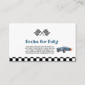 Carte D'accompagnement Demande de réservation de Baby shower de course de (Devant)