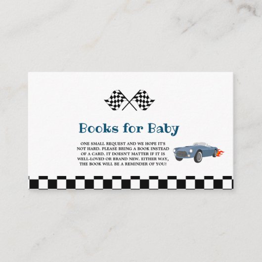 Carte D'accompagnement Demande de réservation de Baby shower de course de (Devant)