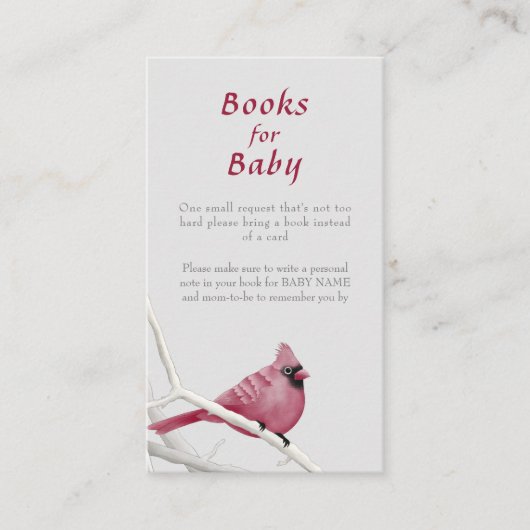 Carte D'accompagnement Demande de réservation de Baby shower d'oiseaux ca (Devant)