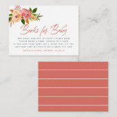 Carte D'accompagnement Demande de réservation de Baby shower floral aquar (Devant / Derrière)