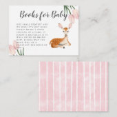 Carte D'accompagnement Demande de réservation de Baby shower rose de cerf (Devant / Derrière)