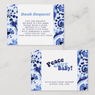 Carte D'accompagnement Demande de réservation de baby shower Tie Dye Blue