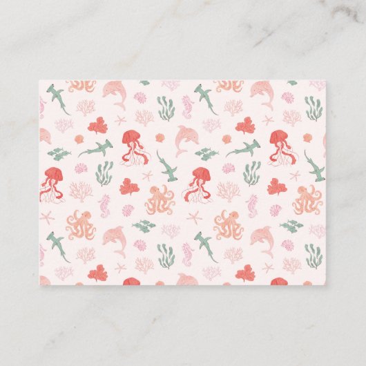 Carte D'accompagnement Demande de réservation de pieuvre rose (Dos)