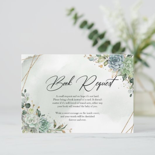 Carte D'accompagnement Demande de réservation d'eucalyptus vert printemps (Debout devant)