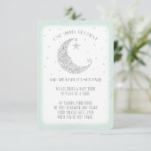 Carte D'accompagnement Demande de réservation Moon Star Baby shower Silve (Debout devant)