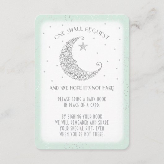 Carte D'accompagnement Demande de réservation Moon Star Baby shower Silve (Devant)