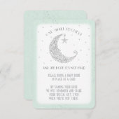 Carte D'accompagnement Demande de réservation Moon Star Baby shower Silve (Devant / Derrière)