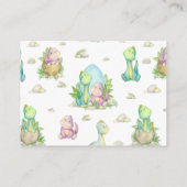 Carte D'accompagnement Demande de réservation | Petit Baby shower Dinosau (Dos)