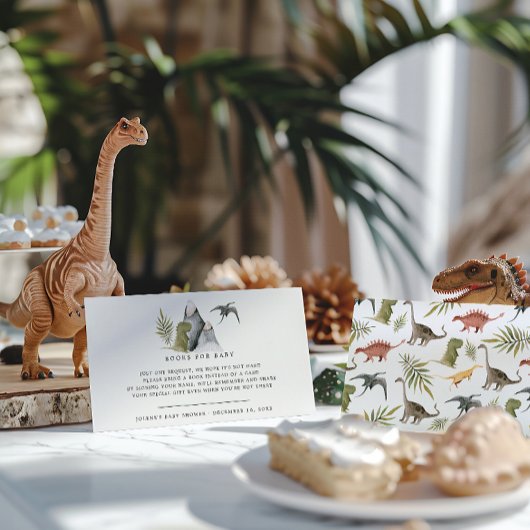 Carte D'accompagnement Demande de réservation | Petit Baby shower Dinosau