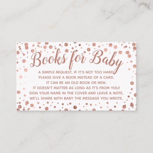 Carte D'accompagnement Demande de réservation pour bébé Rose Gold Shower  (Devant)