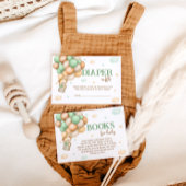 Carte D'accompagnement Demande de réservation Teddy Bear Green Hot Air Ba