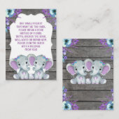 Carte D'accompagnement Demande de réservation Twins Eléphants Douche Viol (Devant / Derrière)