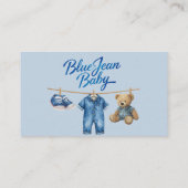 Carte D'accompagnement Denim Bear Blue Jean Baby shower Déchets Raffle (Dos)