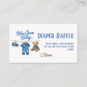 Carte D'accompagnement Denim Bear Blue Jean Baby shower Déchets Raffle (Devant)