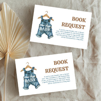 Carte D'accompagnement Denim Blue Jean Baby Boy Baby shower Réserver