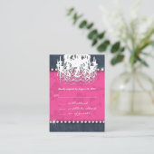 Carte D'accompagnement Denim Diamond Mariage Floral rose Chandelier Répon (Debout devant)