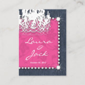 Carte D'accompagnement Denim Diamond Mariage Floral rose Chandelier Répon (Dos)