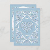 Carte D'accompagnement Dentelle en céramique bleu clair (Devant / Derrière)