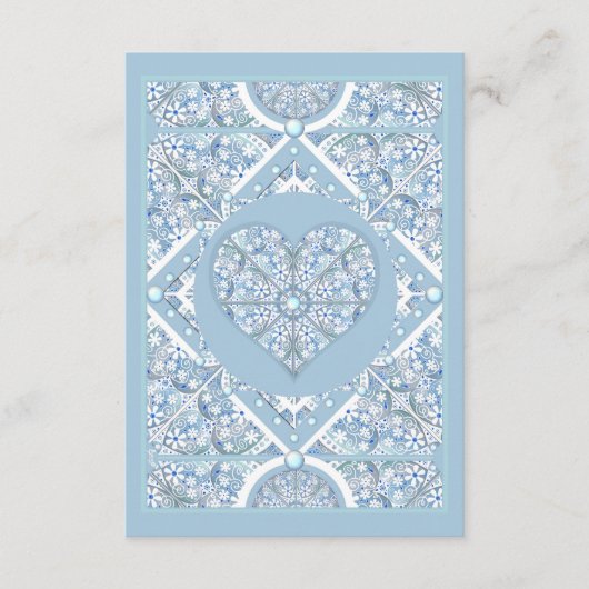 Carte D'accompagnement Dentelle en céramique bleu clair (Devant)