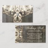 Carte D'accompagnement Dentelle et bois rustique Wishing well (Devant / Derrière)