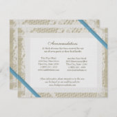Carte D'accompagnement Dentelle et Burlap bleu (Devant / Derrière)