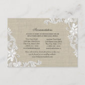 Carte D'accompagnement Dentelle et Burlap Instructions Insertion (Devant)