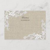 Carte D'accompagnement Dentelle et Burlap Instructions Insertion (Dos)