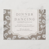 Carte D'accompagnement Dentelle et burlap réception mariage campagnard ru (Devant)