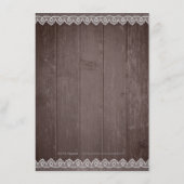 Carte D'accompagnement Dentelle fleurie rustique détails du mariage (Dos)