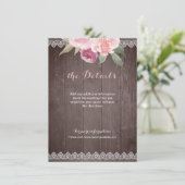 Carte D'accompagnement Dentelle fleurie rustique détails du mariage (Debout devant)