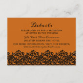 Carte D'accompagnement Dentelle gothique Halloween Orange noir Détails (Devant)