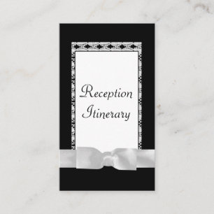Carte D'accompagnement Dentelle Noire & Blanc Classique Avec Bow