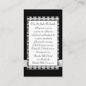 Carte D'accompagnement Dentelle Noire & Blanc Classique Avec Bow (Dos)