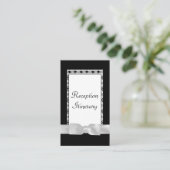 Carte D'accompagnement Dentelle Noire & Blanc Classique Avec Bow (Debout devant)