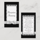 Carte D'accompagnement Dentelle Noire & Blanc Classique Avec Bow (Devant / Derrière)