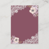 Carte D'accompagnement Dentelle rose florale QR Code RSVP Site Mariage (Dos)