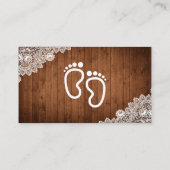 Carte D'accompagnement Dentelle rustique & blanc Cute Feet Diaper Raffle (Dos)